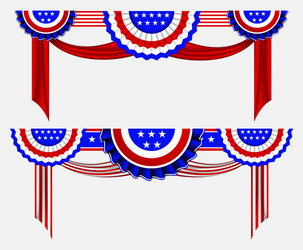 Set american flag decoration clip art vector