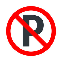 parking not allowed red forbidden sign vector image