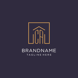 ca initial square logo design modern and luxury vector image