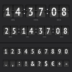 countdown timer and scoreboard numbers vector image