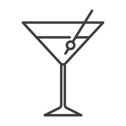 cocktail drink glass icon martini vector image