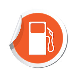 gas station icon orange sticker vector image