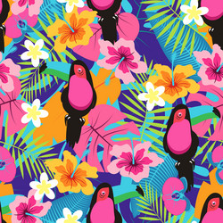 Pattern exotic toucans vector