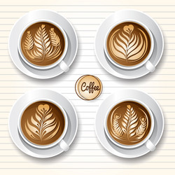 latte art coffee vector image