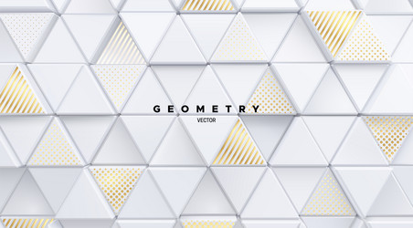 geometric background of white triangle shapes vector image