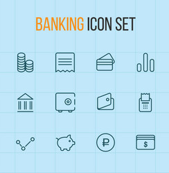 banking outline icon set vector image