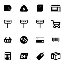 black shop icon set vector image