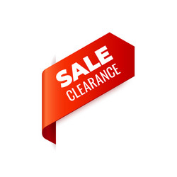 red left bookmark sale clearance vector