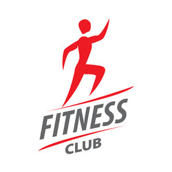 red logo man running for fitness club vector image