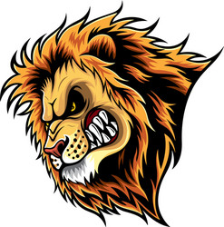 angry lion head vector image