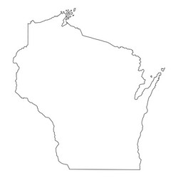 wisconsin wi state border usa map outline vector image