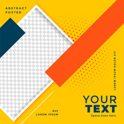 Yellow social media poster design with image space vector