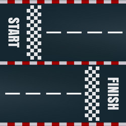 start finish racing track marking vector image