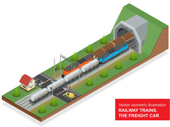 isometric of a railway vector image