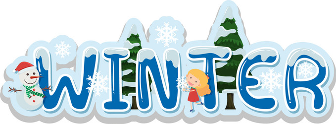 Font design for word winter vector