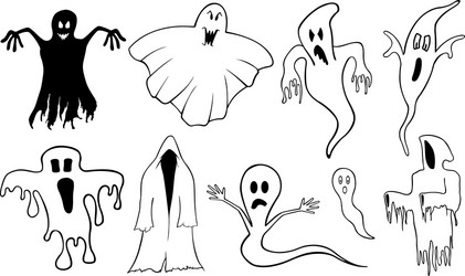 set of different ghosts vector image