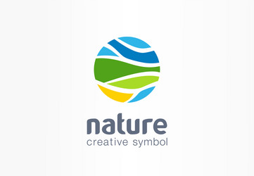 nature creative symbol planet concept organic vector image