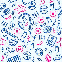 doodle music pattern vector image