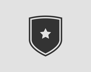 shield logo with star icon vector image