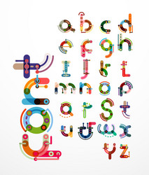 linear design font alphabet vector image