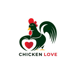 chicken lover logo icon vector image