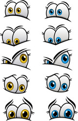 cartooned eyes with different emotions vector image