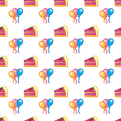 pattern piece of cake for celebration birthday vector image