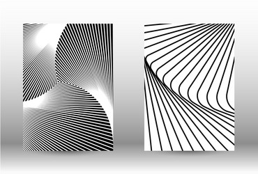 set of abstract patterns with distorted lines vector image