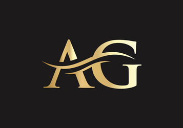 creative ag letter with luxury concept logo vector image