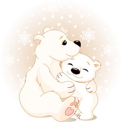 mother and baby bear vector image