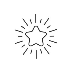 Shiny star line icon bonus points discount vector