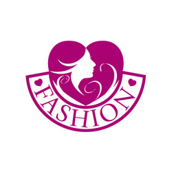 logo heart and face for fashion vector image