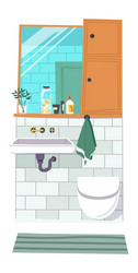 simple bathroom design sink and toilet vector image