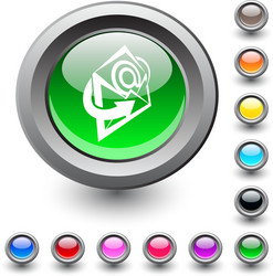 e-mail round button vector image