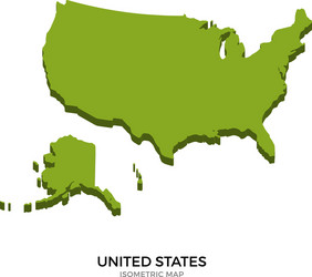 isometric map of united states detailed vector image