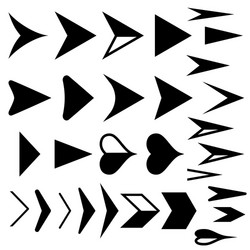 Arrow icons set of black arrows vector