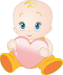 baby with heart vector image