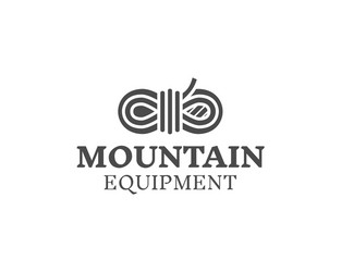 mountain equipment badge outdoors logo emblem vector image