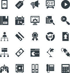 seo and internet marketing cool icons 4 vector image