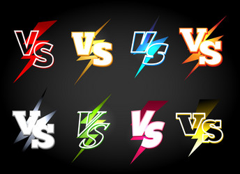 versus or vs confrontation labels vector image