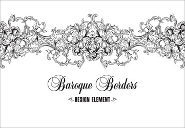 ornamental border frame baroque pattern seamless vector image