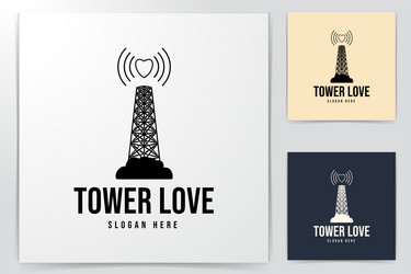 tower signal and love logo ideas inspiration vector image