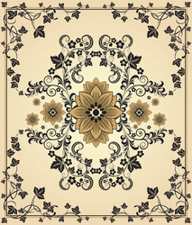 Retro floral frame vector