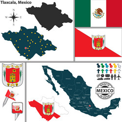 map of tlaxcala vector image