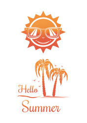 summer sun logo design vector image