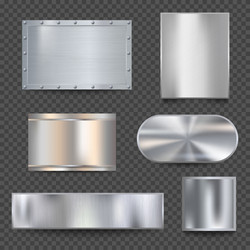 steel banners realistic metallic shiny plaque vector image