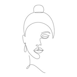 minimal woman face vector image