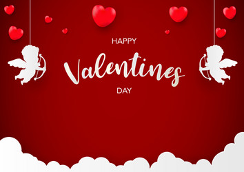 valentines day banner template pink heart vector image