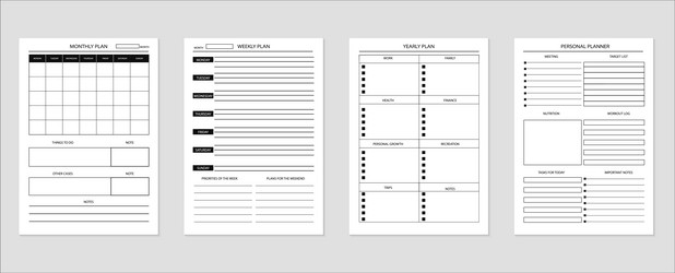 planner forms sticker set vector image