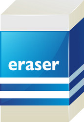 eraser with blue label vector image